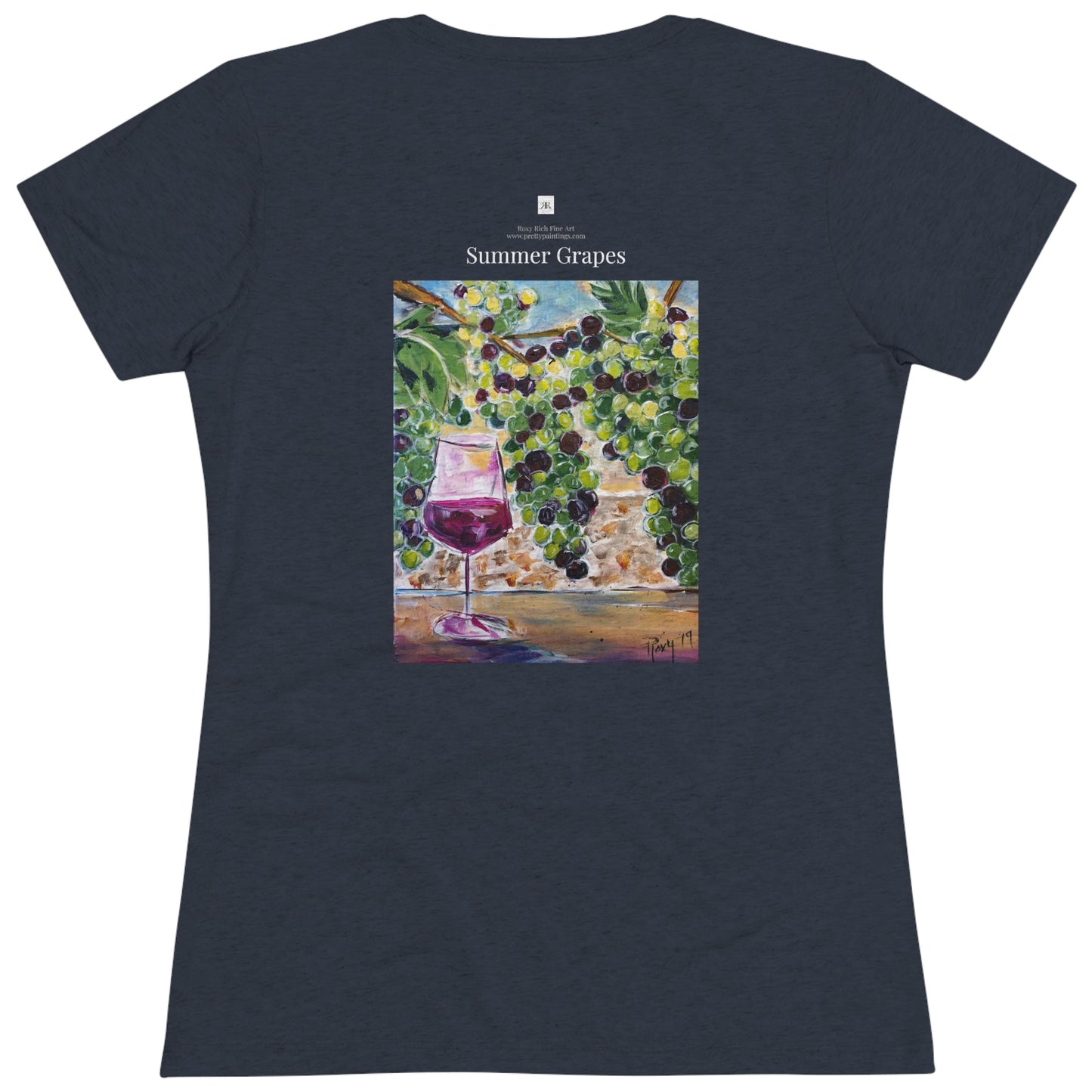 Summer Grapes (image on back) Temecula Women's fitted Triblend Tee  tee shirt