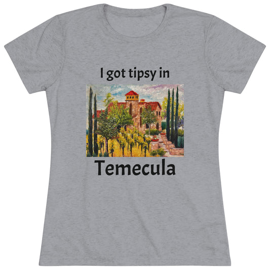 Me emborraché con la camiseta Triblend ajustada para mujer de Temecula Recuerdo de camiseta de Temecula con "Lorimar en otoño"