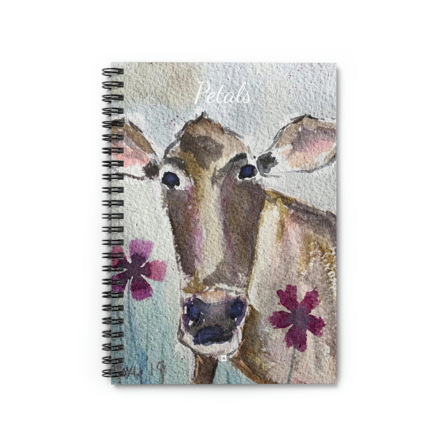 Petals Cow - Pintura caprichosa de vaca Cuaderno de espiral