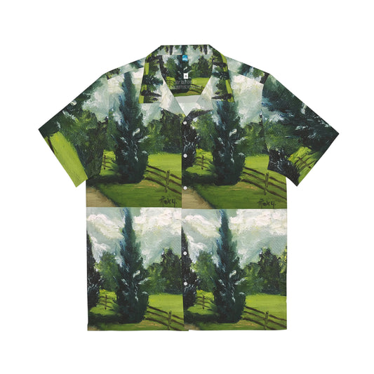 Cypress Tree Landscape Men's Hawaiian Shirt
