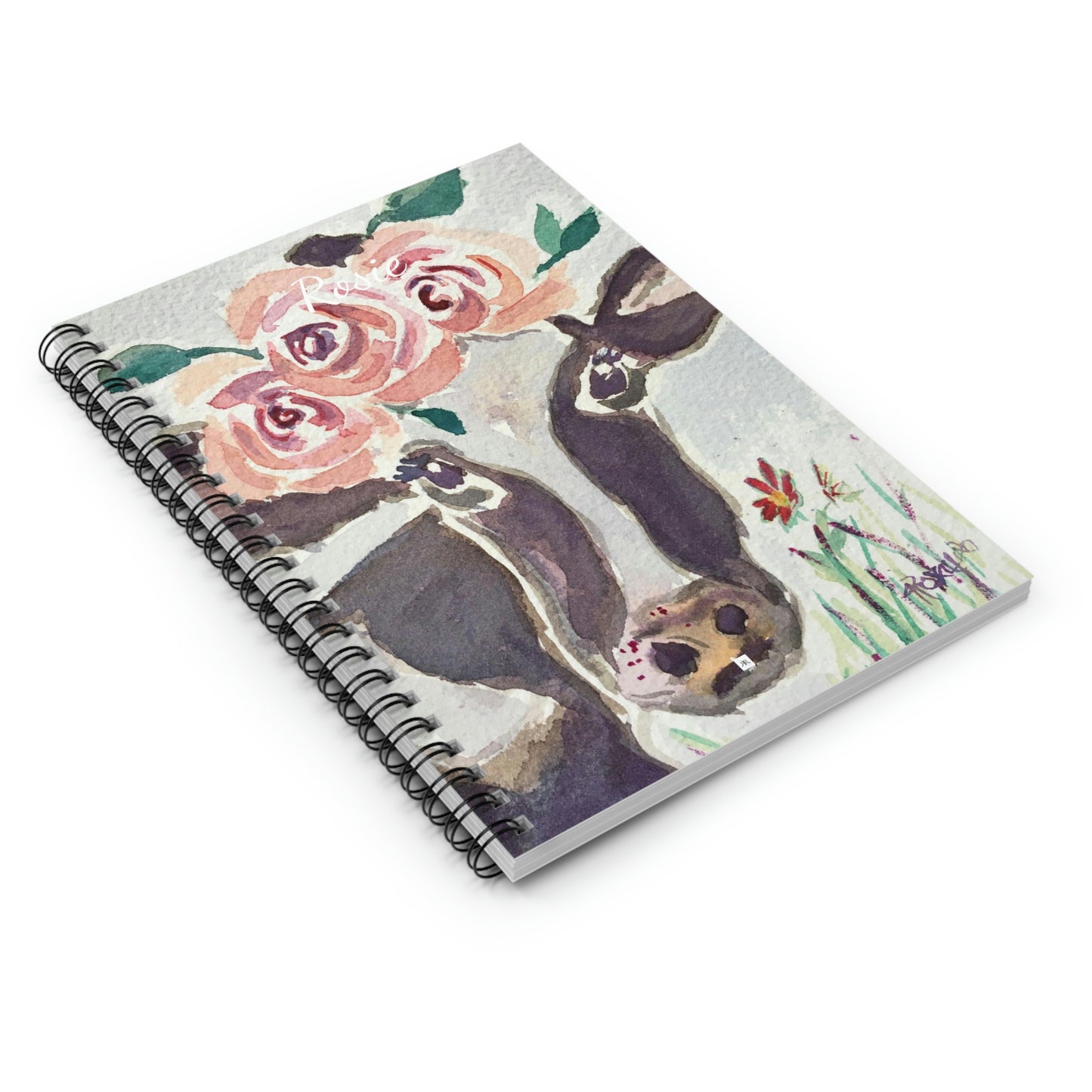 Rosie -Whimsical Cow Painting  Spiral Notebook