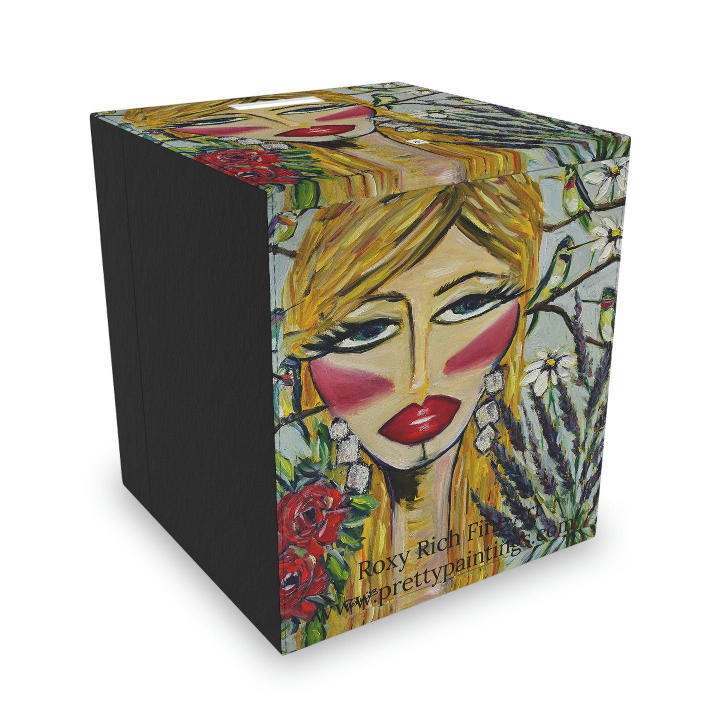 Hummingbird Lady Felt Storage Box