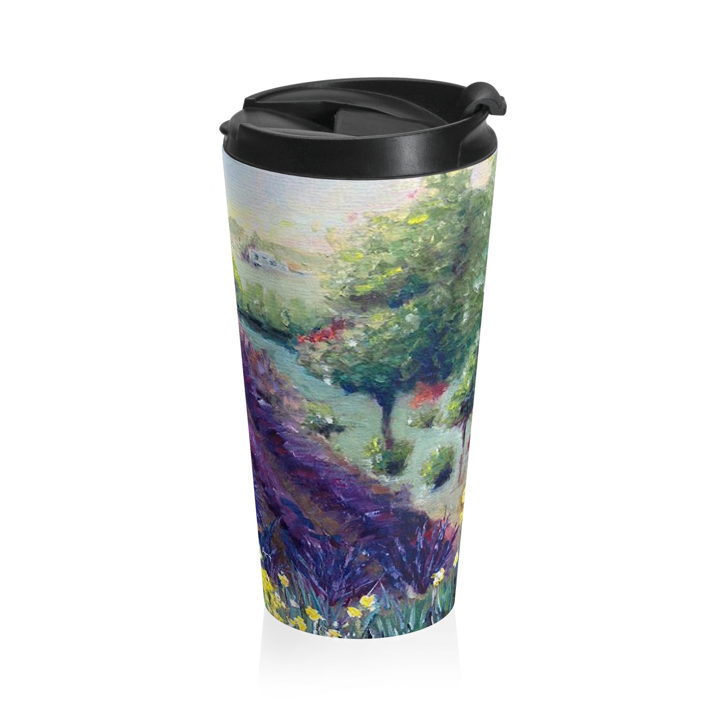 Taza de viaje de acero inoxidable Provenza (paisaje francés)