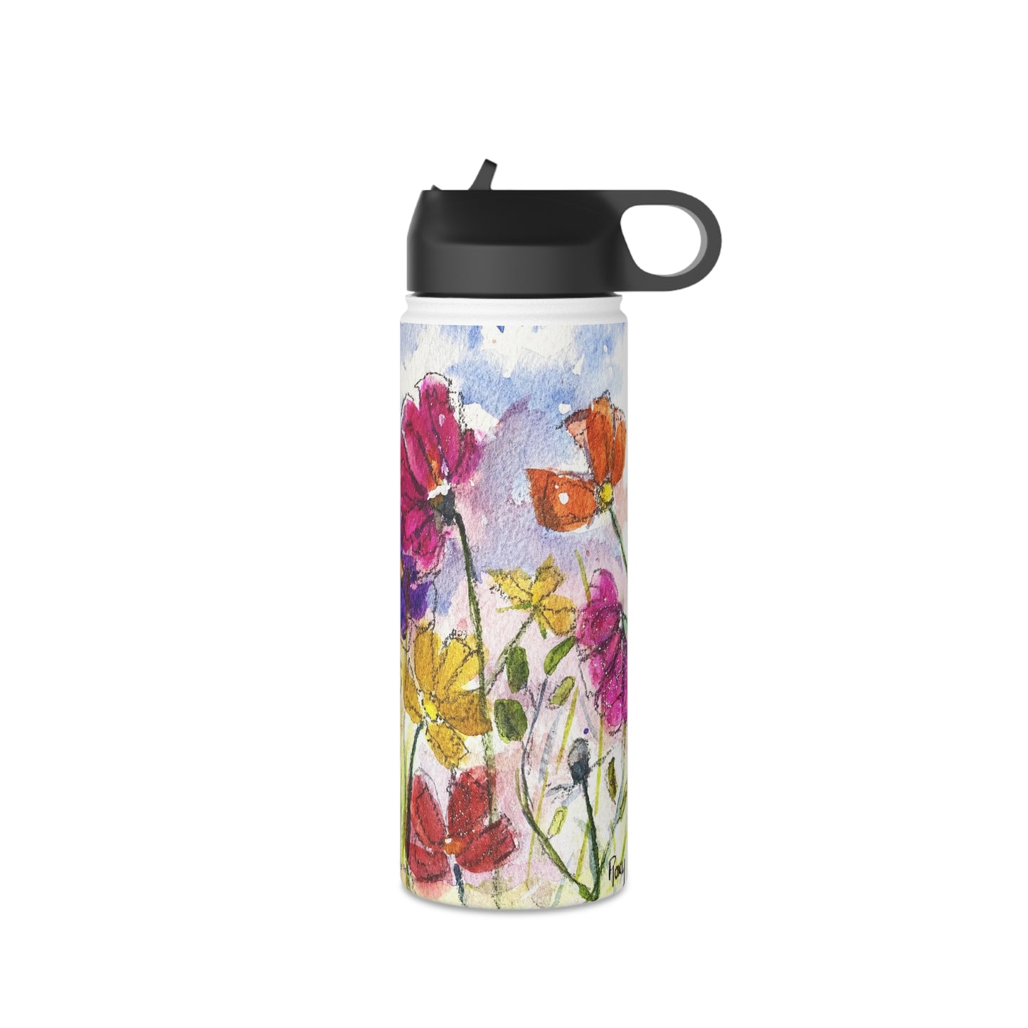 Cosmos Garden Stainless Steel Water Bottle, Standard Lid