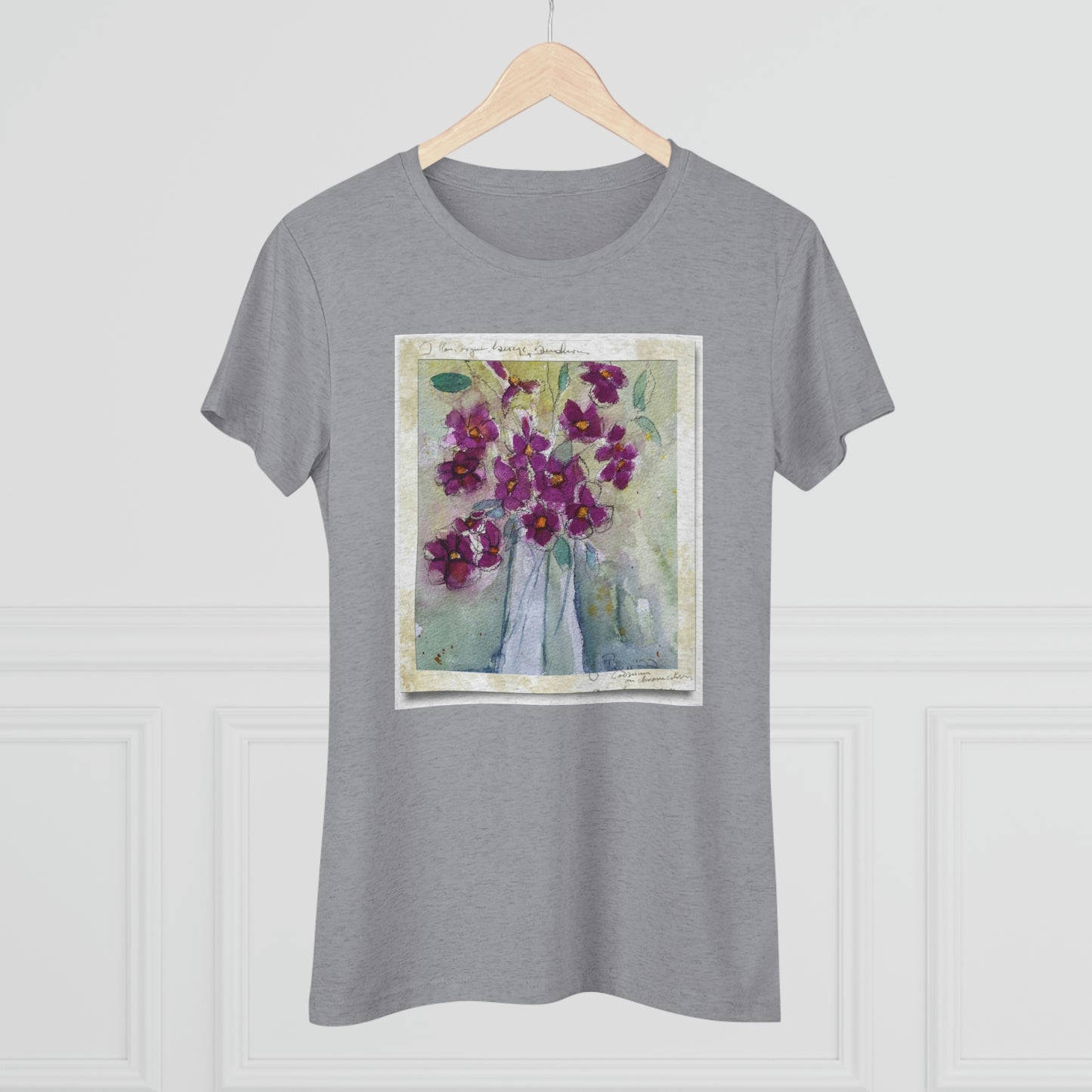 Camiseta Triblend Tee ajustada para mujer Pink Wildflowers