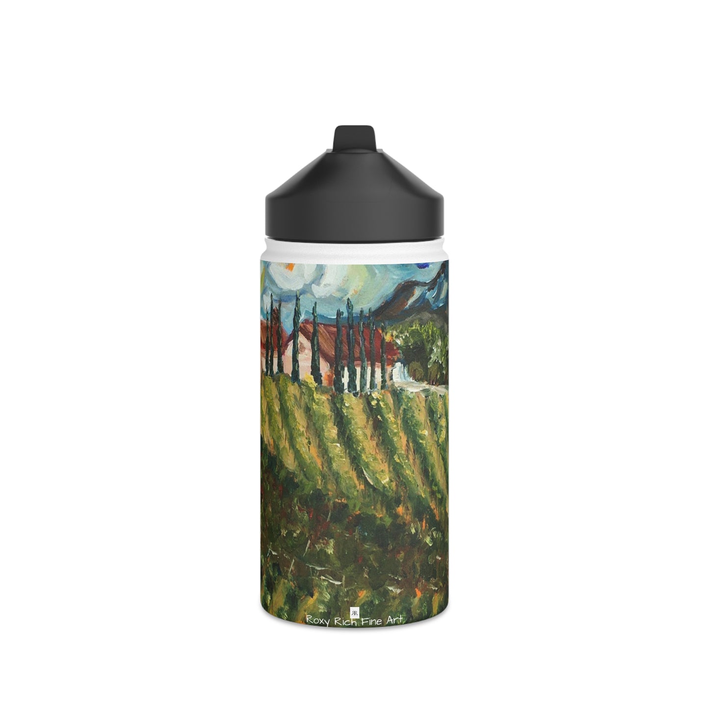 Avensole Vineyard and Winery (Art) Bouteille d'eau en acier inoxydable, couvercle standard