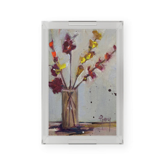 Plateau de service en acrylique Feuilles d'automne dans un vase