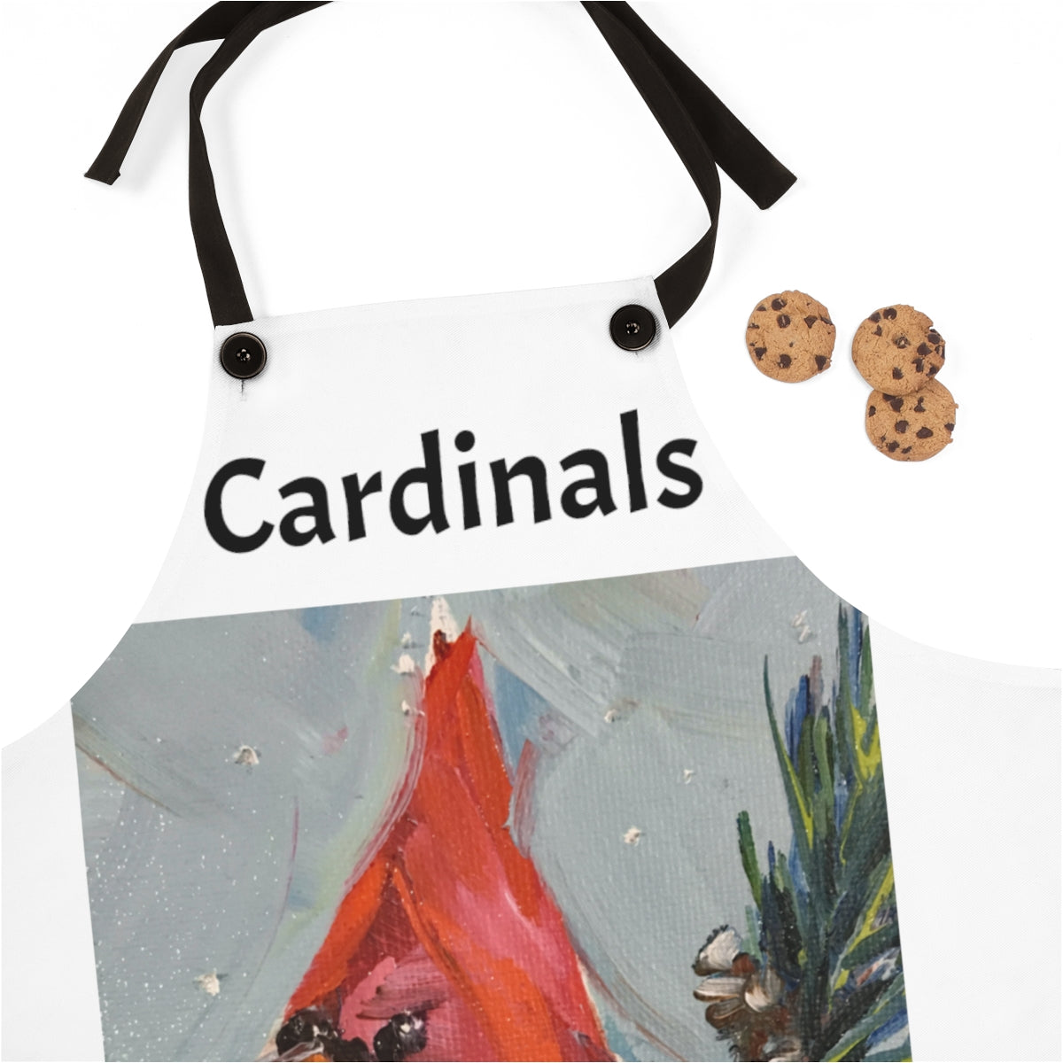 Peinture cardinale originale imprimée sur un tablier blanc Cardinals