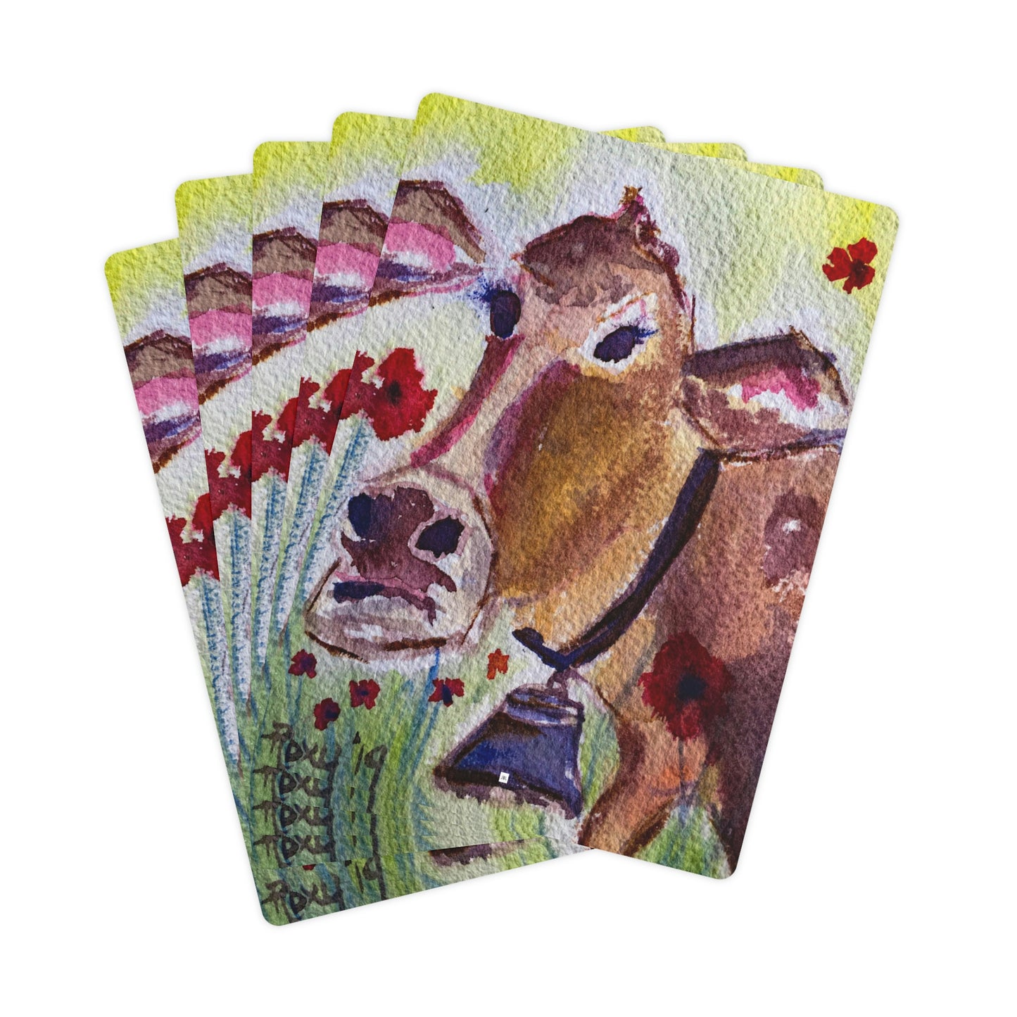 Belle- Vaca caprichosa- Cartas de póquer/Naipes