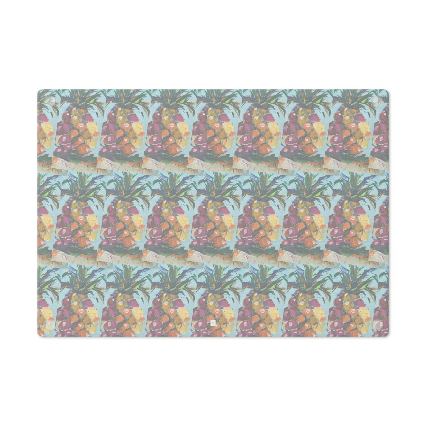Pink Pineapple (patterned) Glass Cutting Board