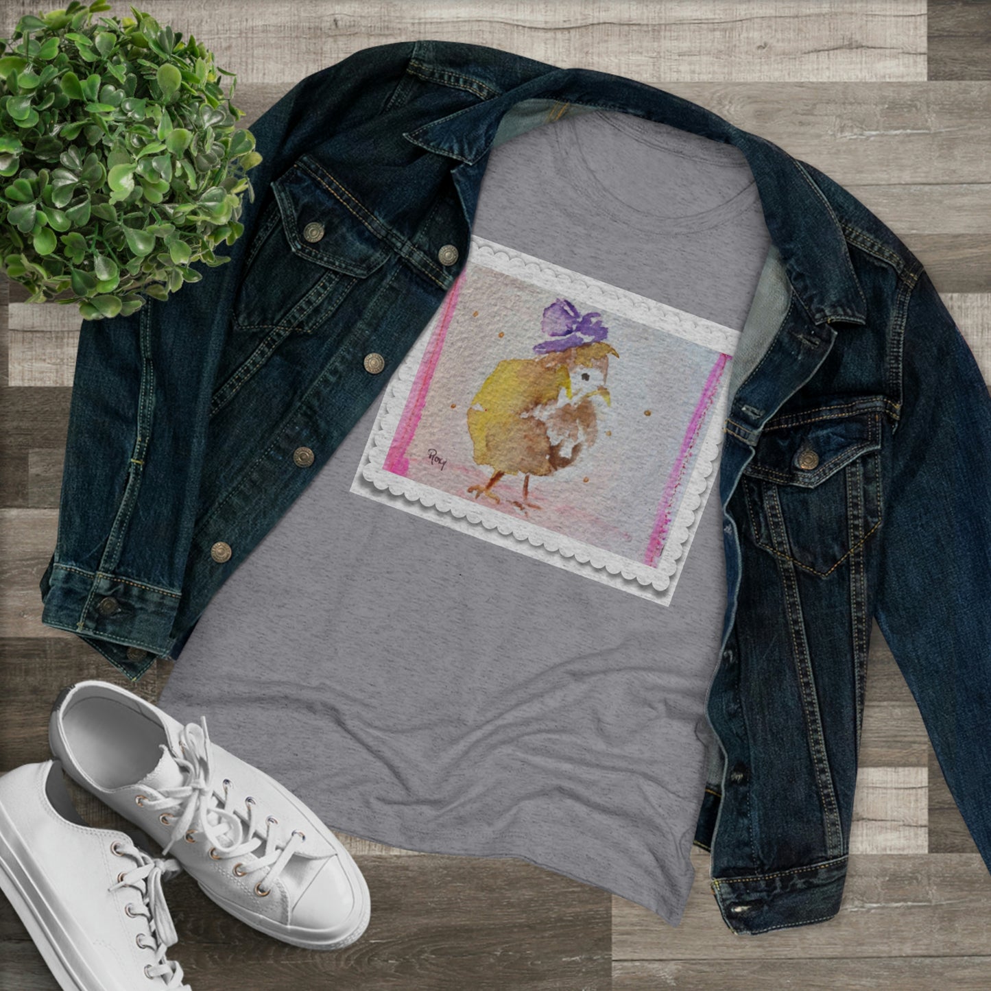 Fascinating Chick Camiseta ajustada Triblend Tee para mujer