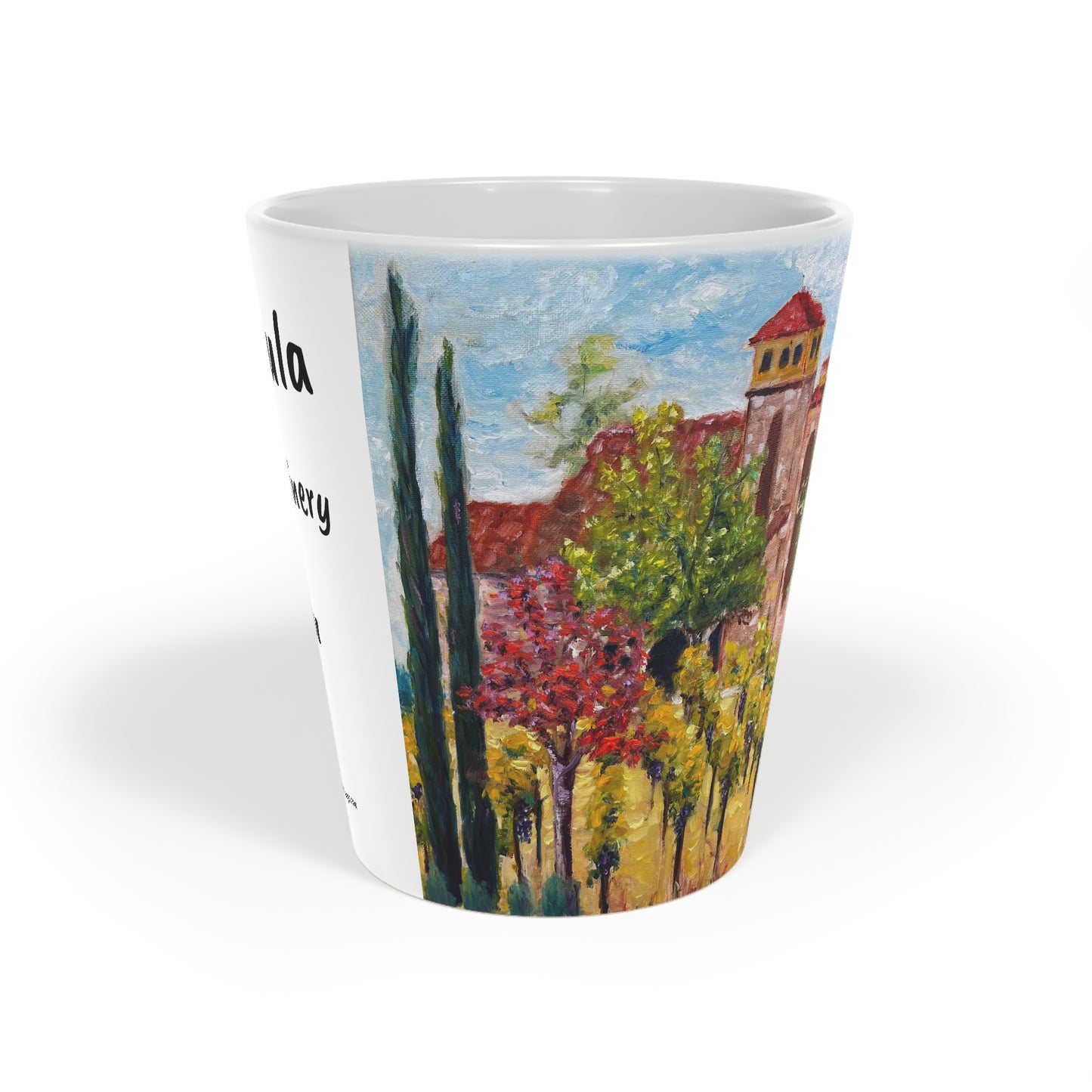 Temecula Latte Mug, 12oz featuring "Lorimar in Autumn"  Painting
