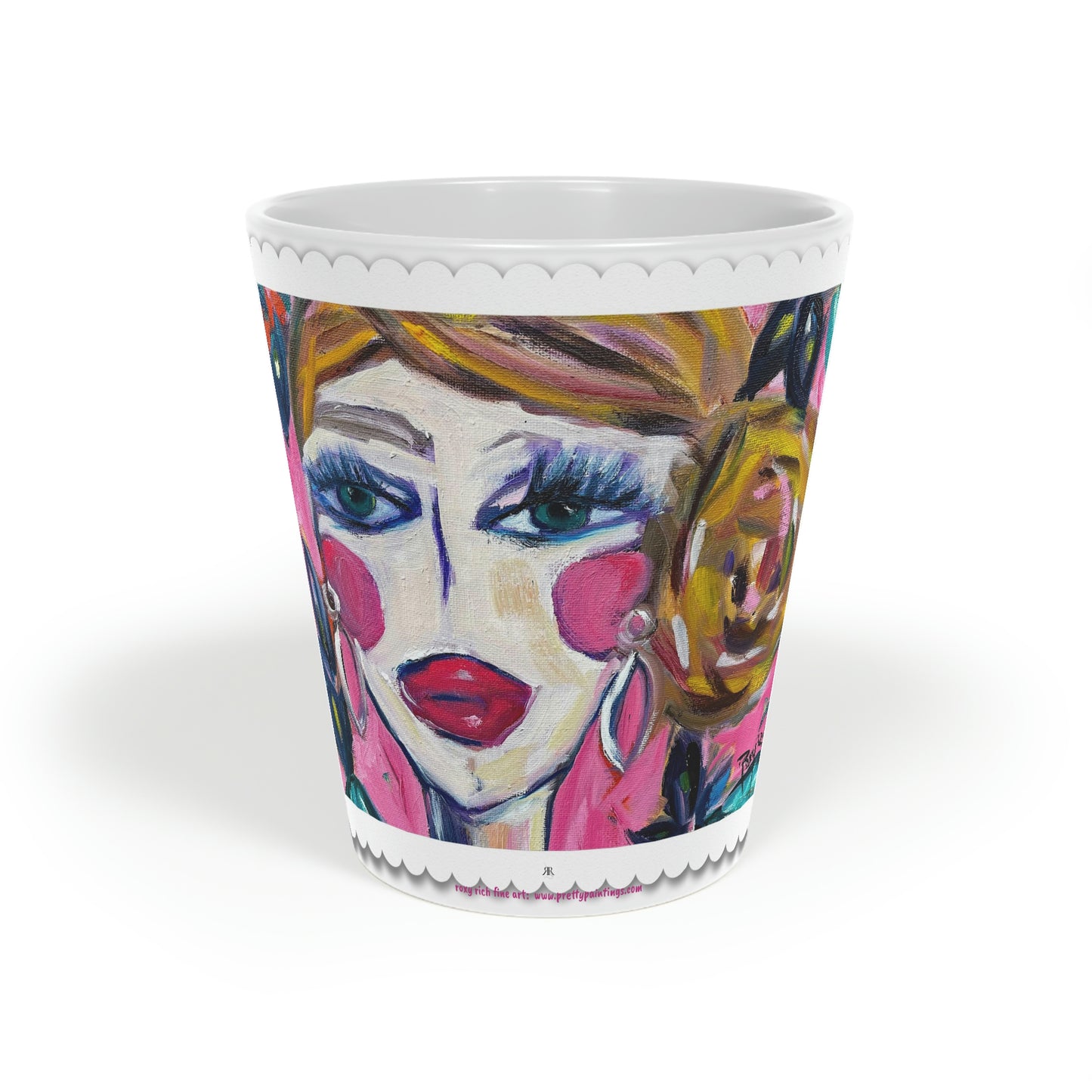Lady with Irises  Latte Mug, 12oz