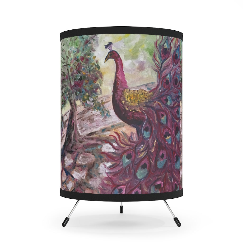 Purple Peacock  Cotswolds  Tripod Lamp
