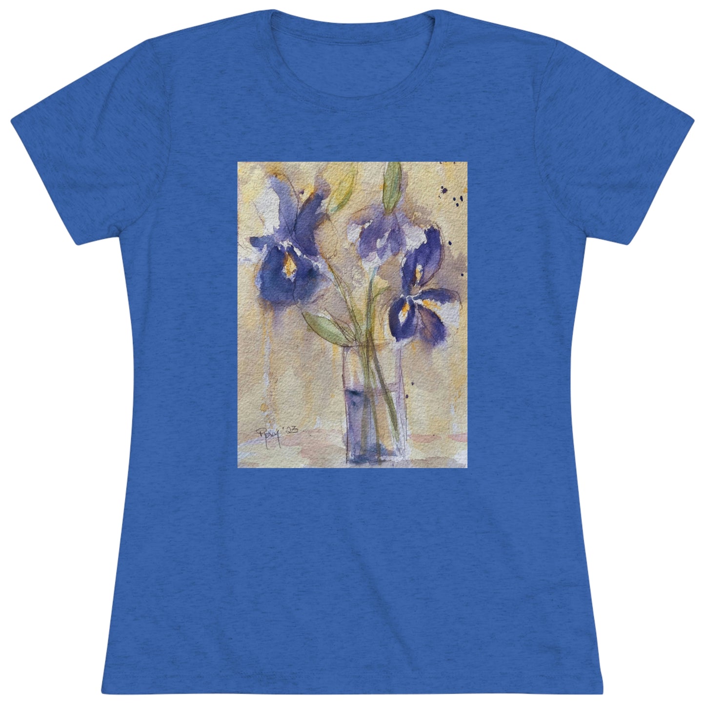 Purple Irises Camiseta ajustada Triblend Tee para mujer