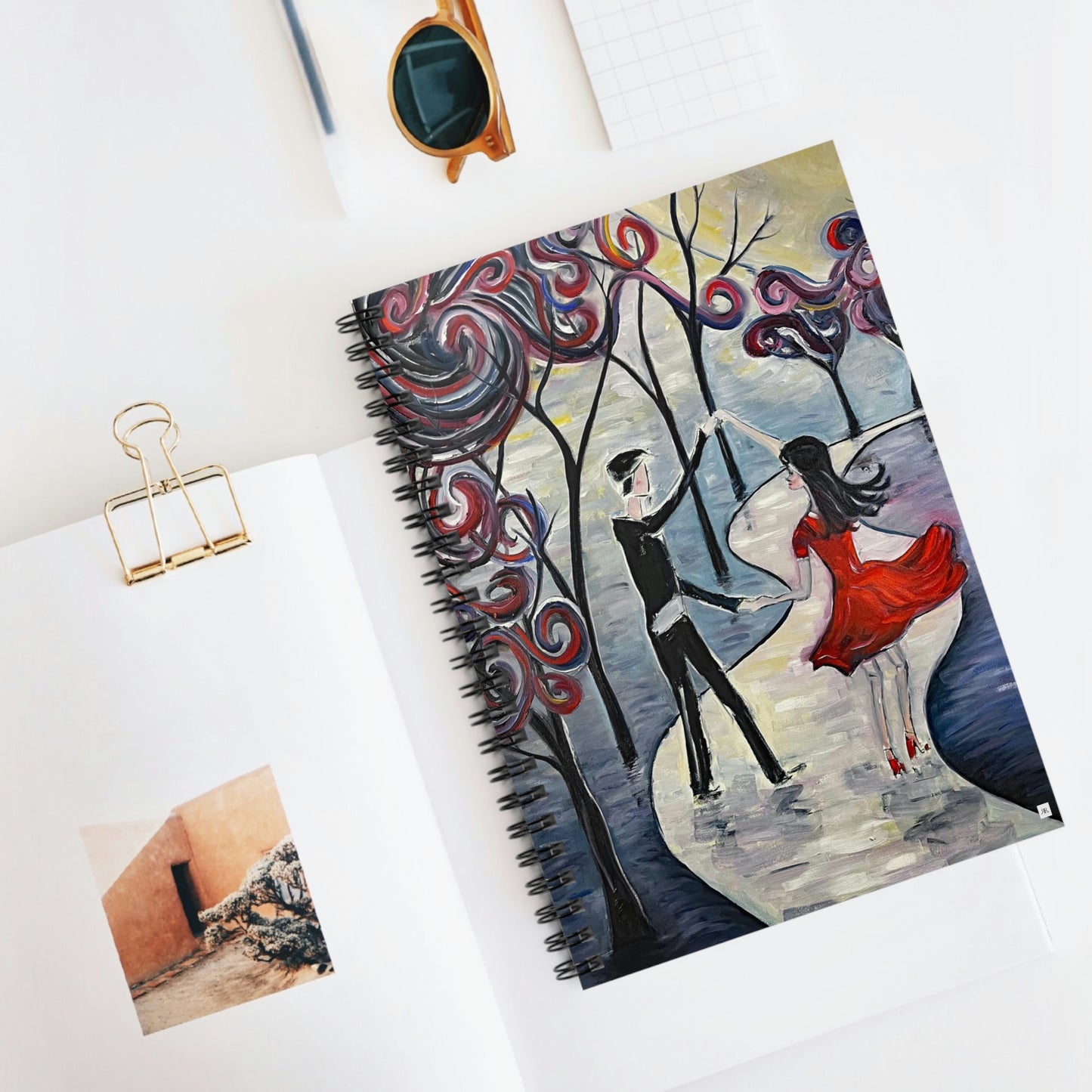 Romantic Couple "Dancing in the Moonlight" Spiral Notebook