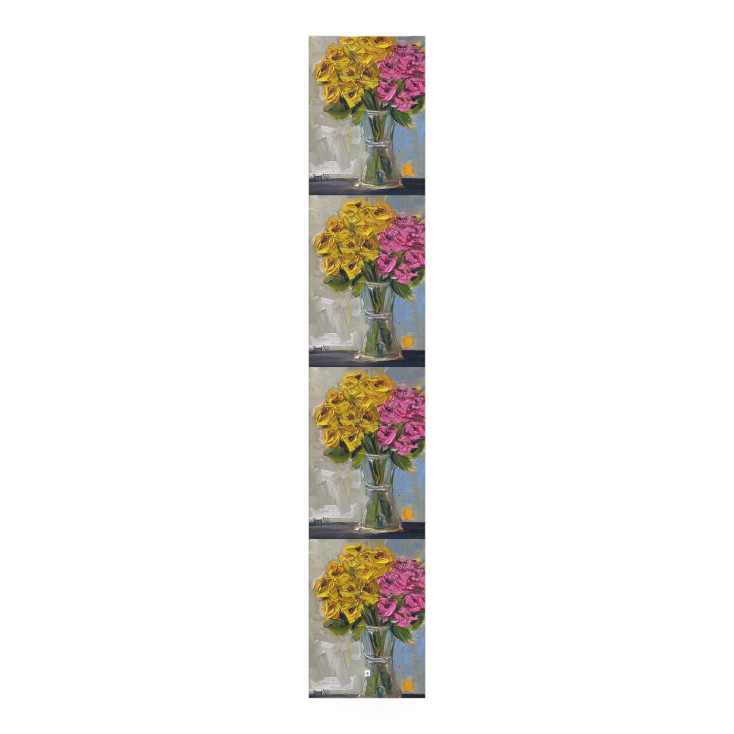 Pink and Yellow Roses Table Runner