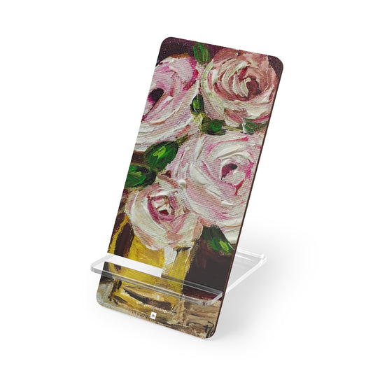 Roses in Yellow Porcelain Pitcher Phone Stand