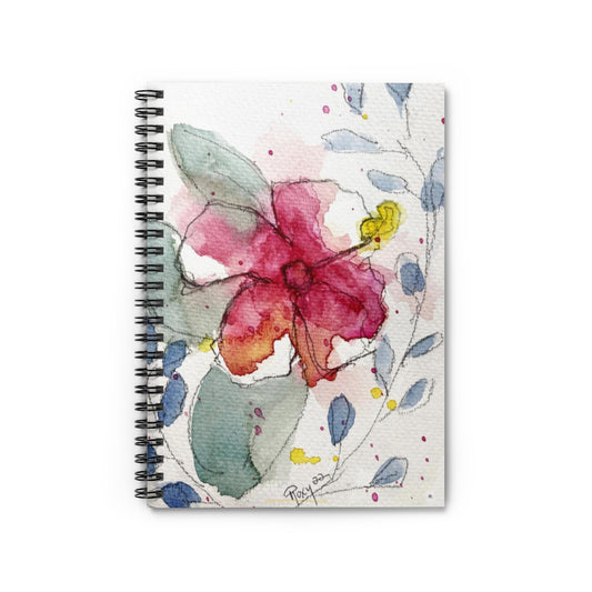 Hibisco acuarela floral suelto Cuaderno de espiral