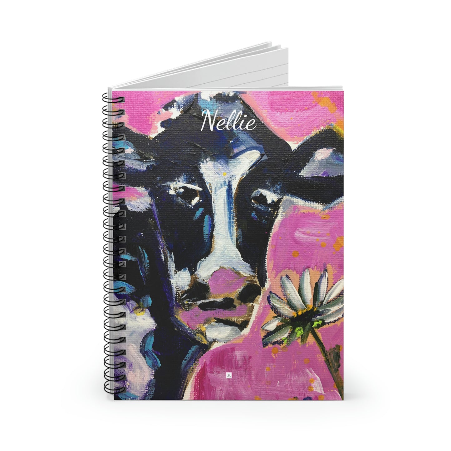 Nellie Cow - Peinture de vache fantaisiste Cahier à spirale