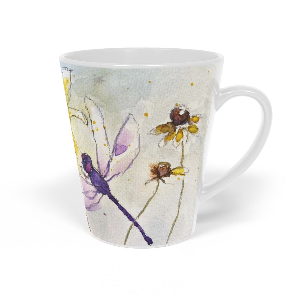 Purple Dragonfly  Latte Mug, 12oz