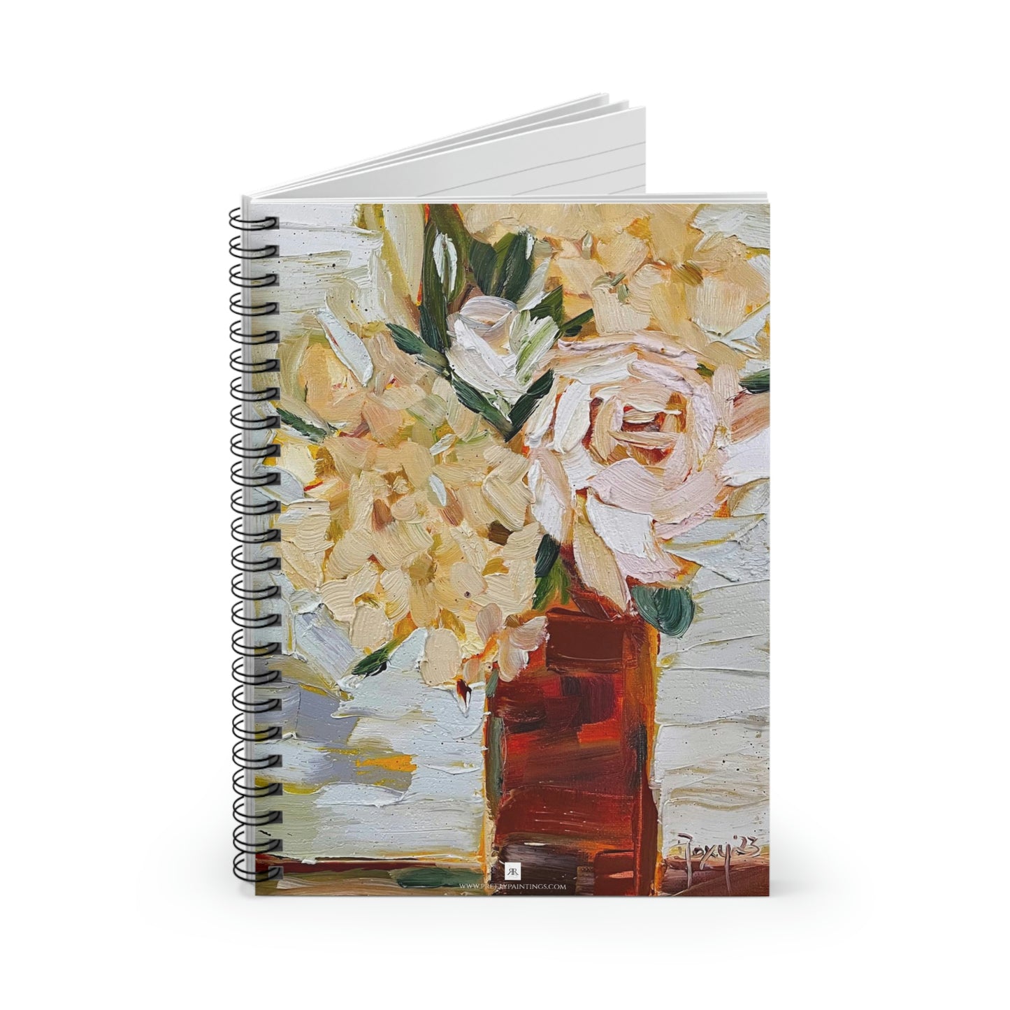Rosas claras y hortensias Cuaderno de espiral