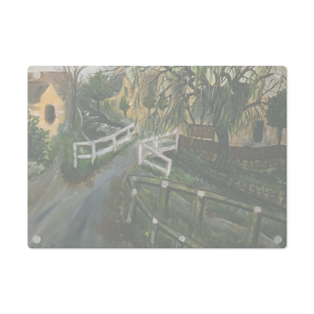 Lower Slaughter Country Inn Costwolds Glass Cutting Board