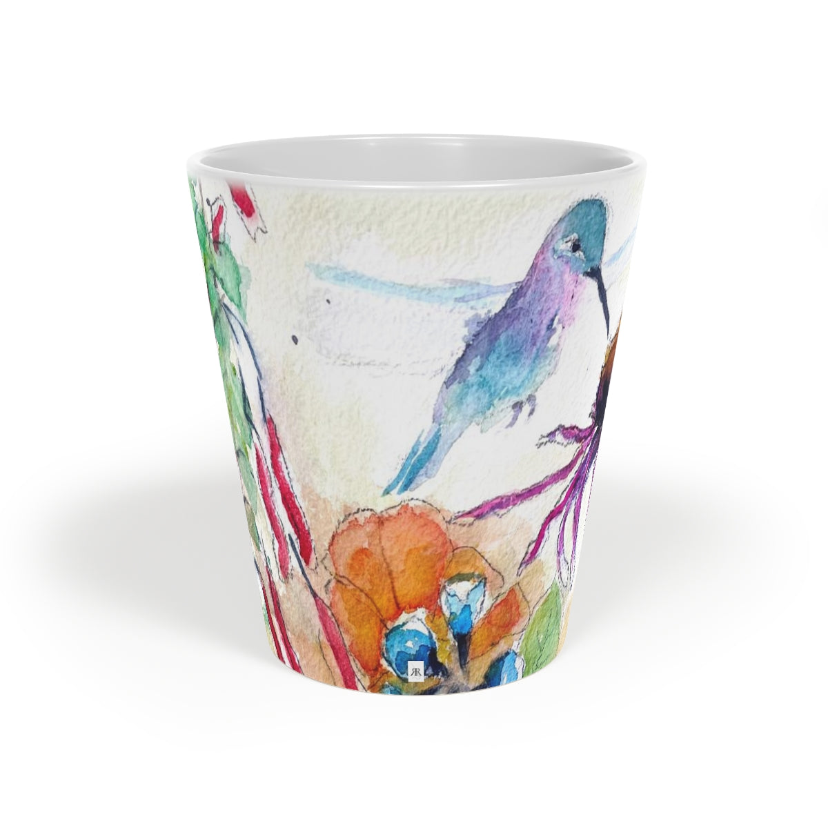 Hummingbird Garden Latte Mug, 12oz