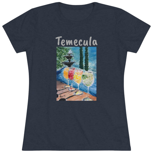 Cócteles de verano en Lorimar Winery Temecula Camiseta Triblend ajustada para mujer