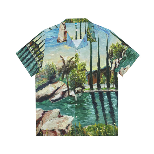 The Pond at GBV Winery Temecula Original Landscape Men's Hawaiian Shirt