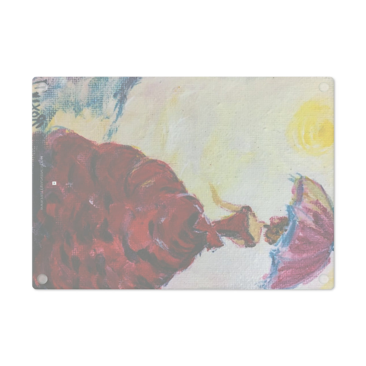 Elegant Lady with an Umbrella Glass Cutting Board