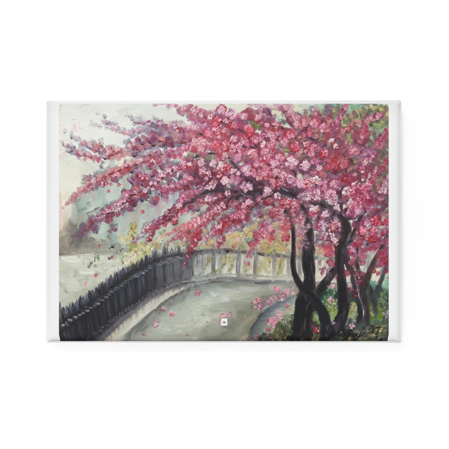 April in Paris (Cherry Blossoms) Button Magnet, Rectangle