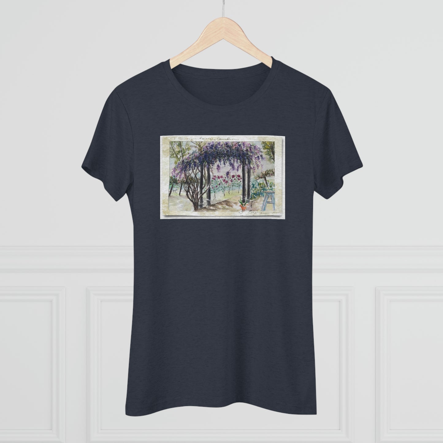 Wisteria at Somerset (Vintage Postcard frame) Women's fitted Triblend Tee  tee shirt