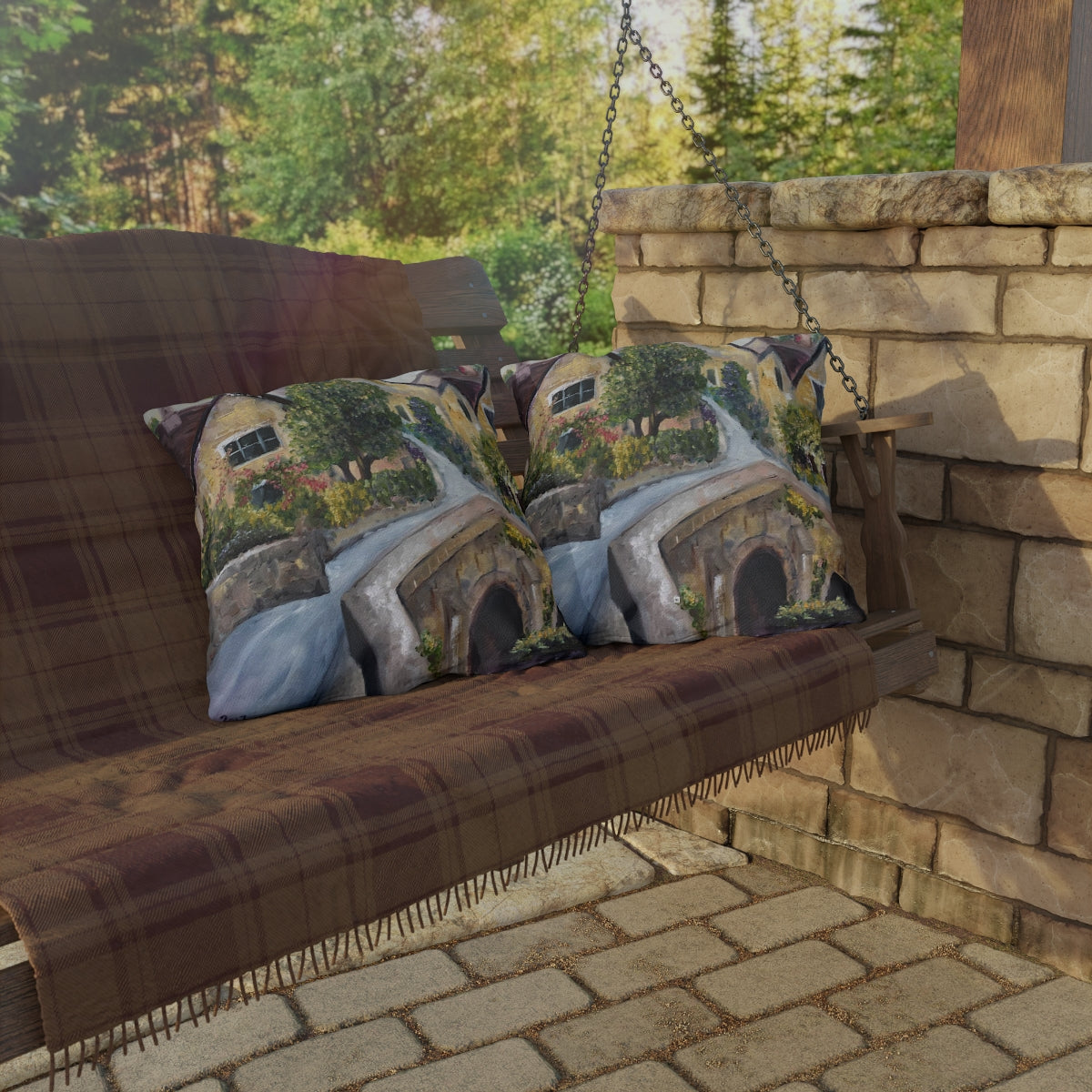 Castle Combe Cotswolds Outdoor Pillows