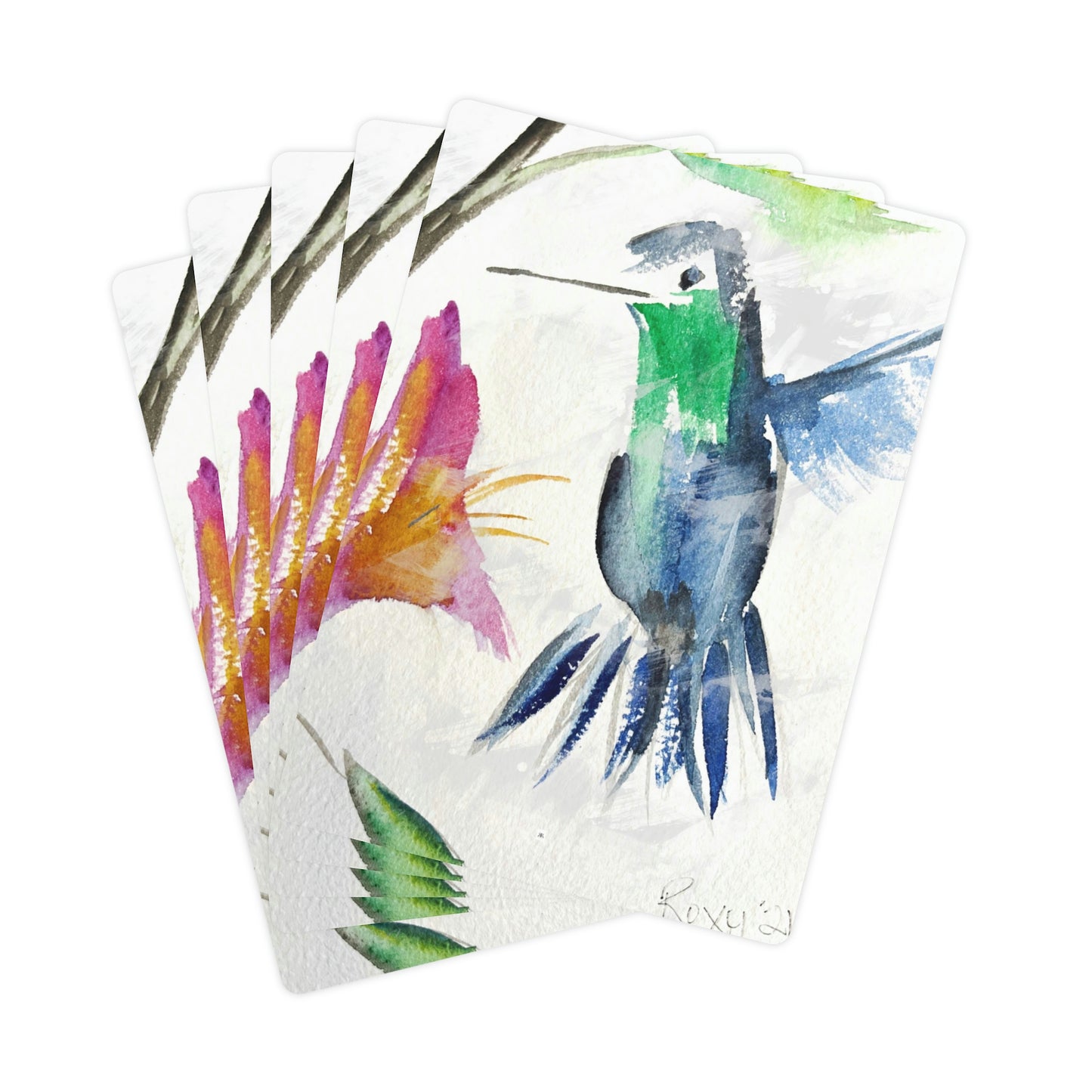 Floaty Blue Hummingbird- Poker Cards/Playing Cards