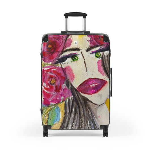 Brunette with Green Eyes "Uh-huh"  Carry on Suitcase