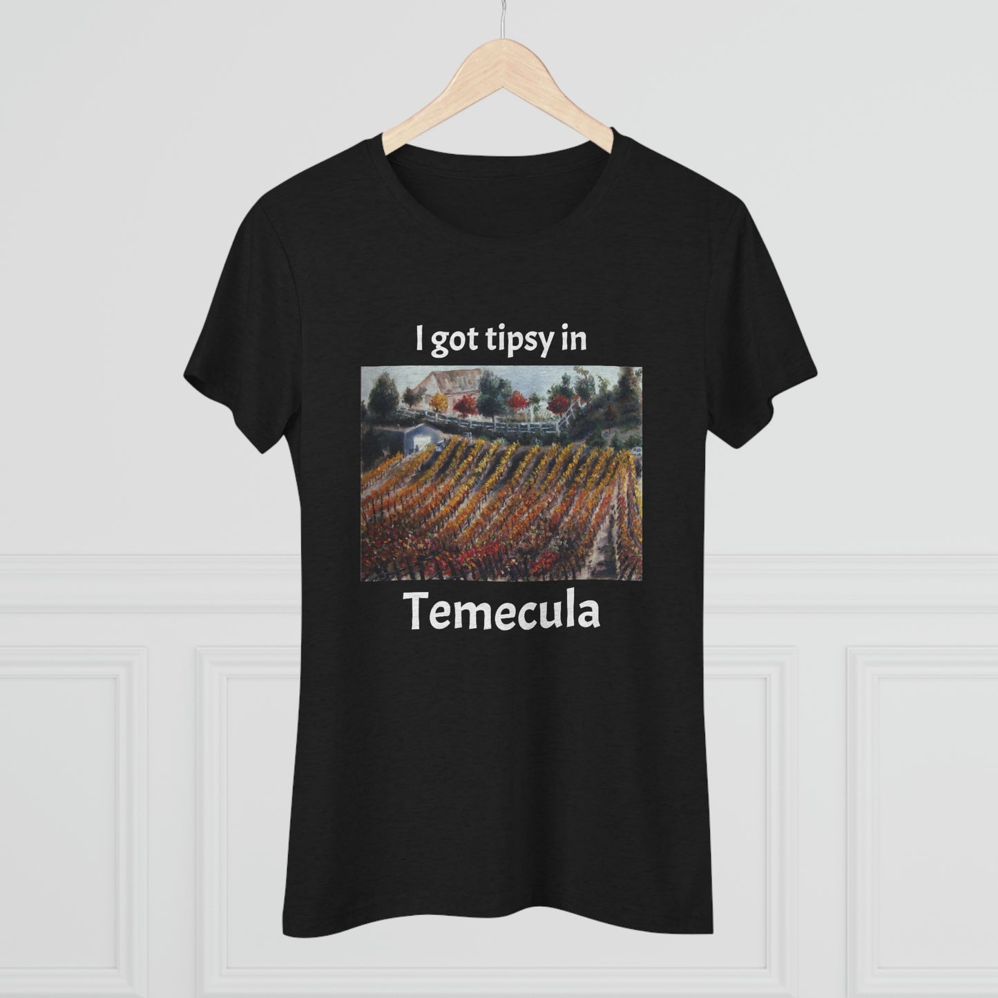 Je me suis ivre dans le tee-shirt Triblend ajusté pour femmes de Temecula, souvenir du tee-shirt Temecula avec « Vinedmia Winery in Autumn »