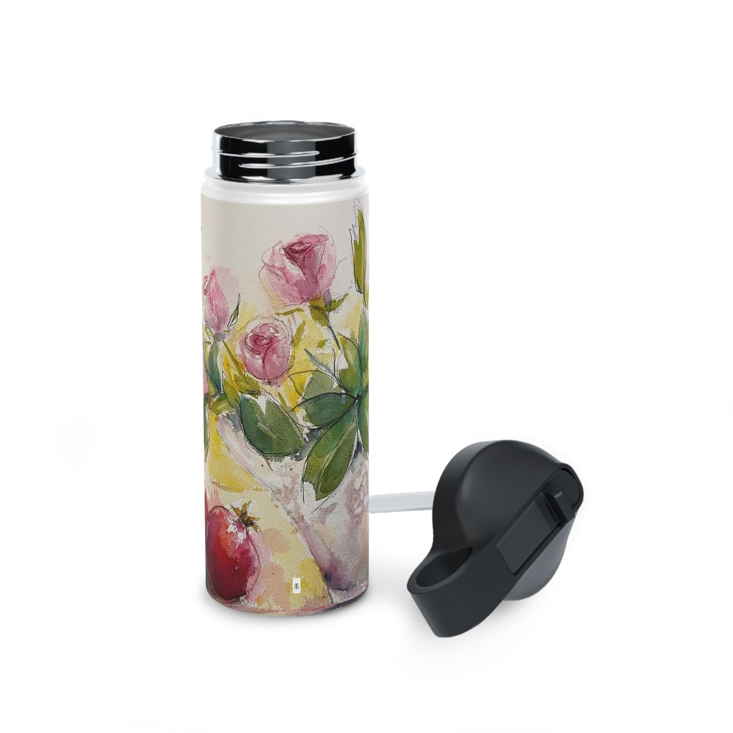 Roses and Pomegranates Stainless Steel Water Bottle, Standard Lid