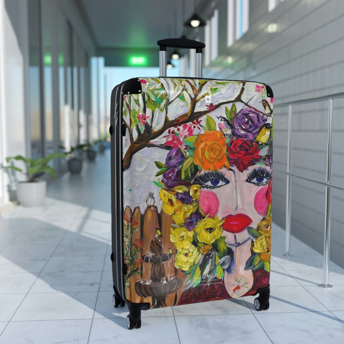 Birds and Blossoms Carry on Suitcase (+ two sizes)