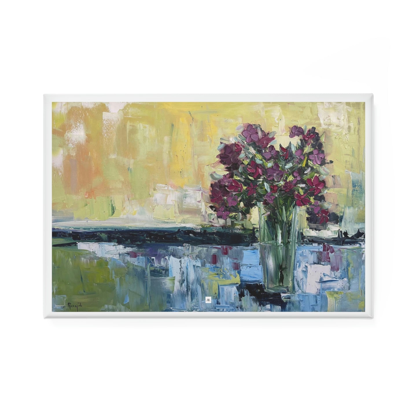 Aimant bouton Shabby Wildflowers, rectangulaire