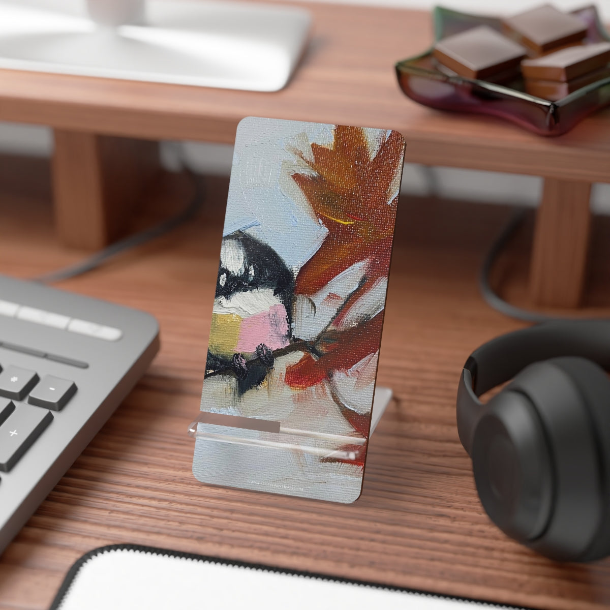 Chickadee in a Maple Tree  Phone Stand