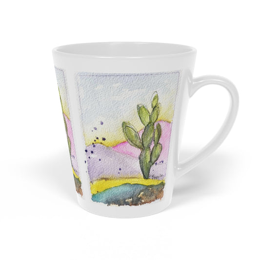 Taza de café con leche de cactus pastel, 12 oz