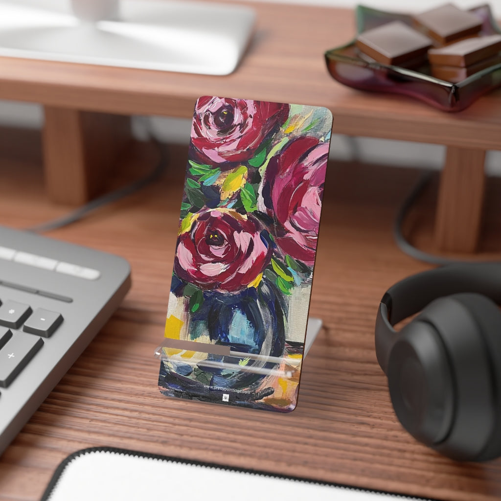 Shabby Pink Roses Phone Stand