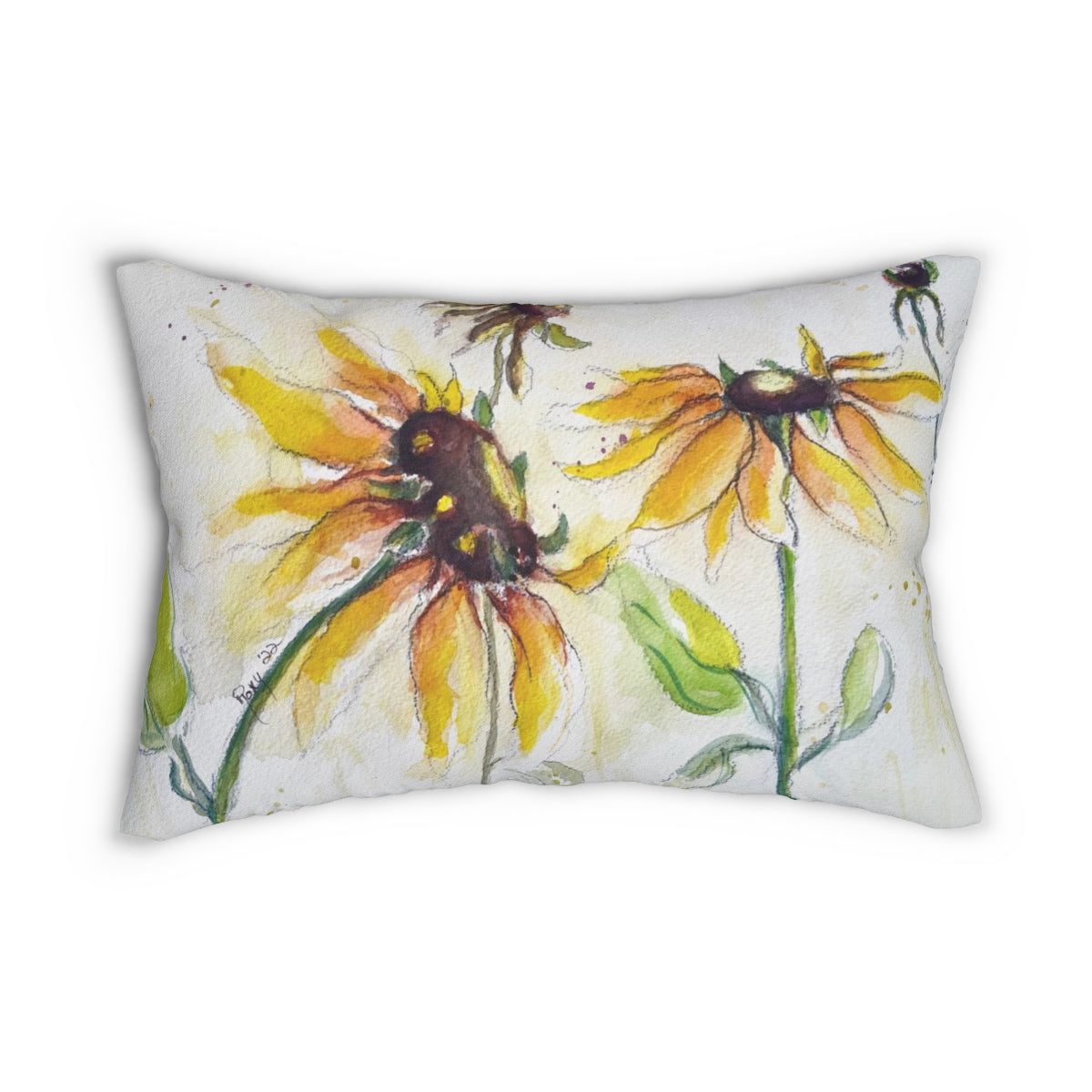 Autumn Sunflowers Lumbar Pillow