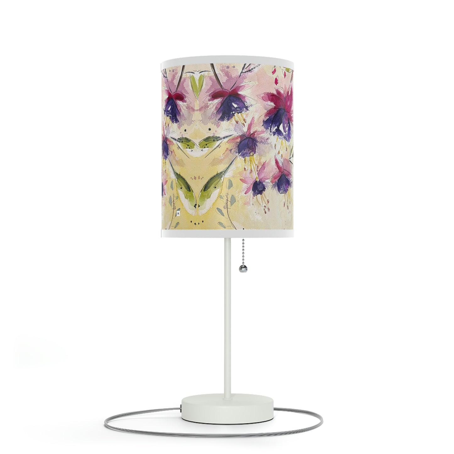 Fluffy Fuchsias Lamp on a Stand, US|CA plug