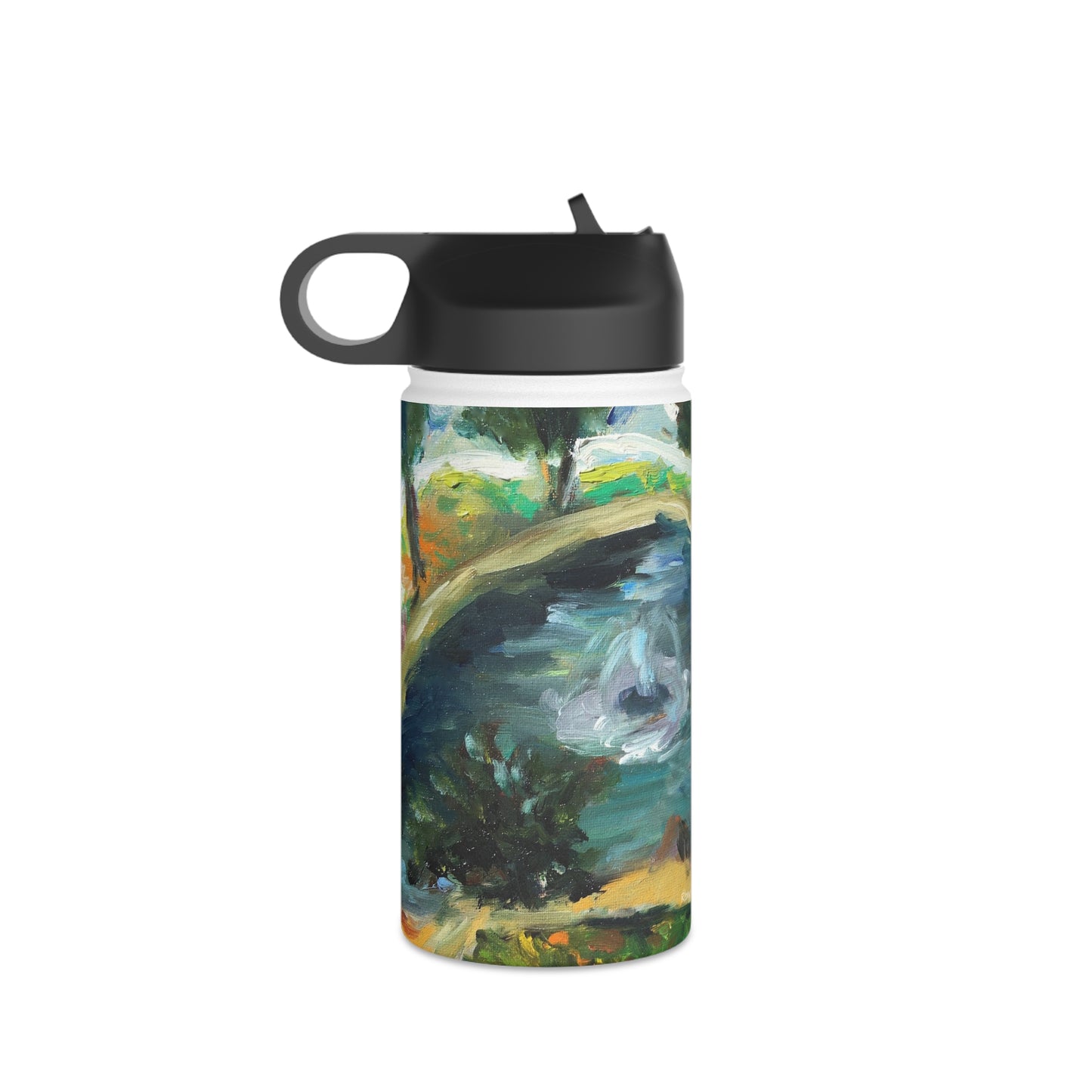 Temecula Duck Pond Colorful Landscape Stainless Steel Water Bottle, Standard Lid