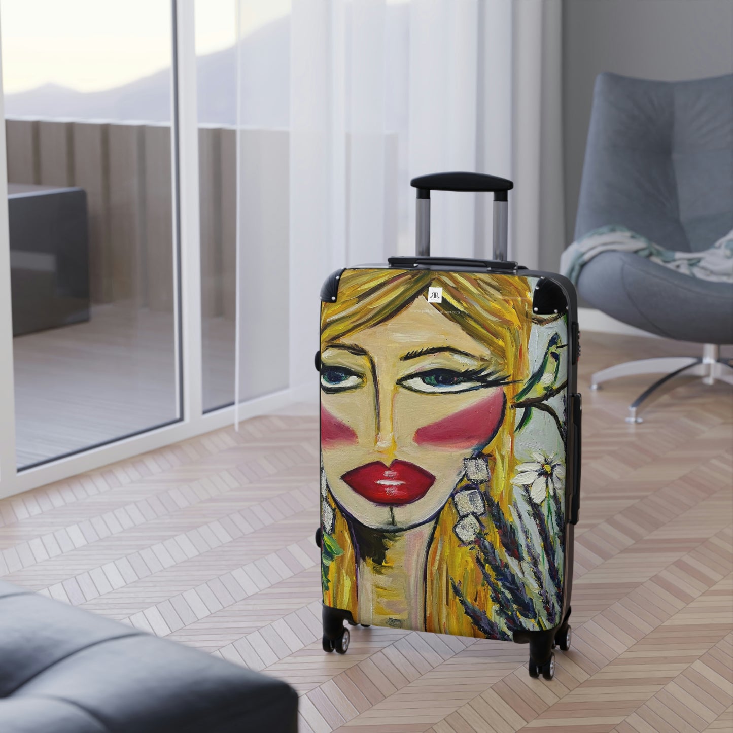 Hummingbird Lady Carry on Suitcase