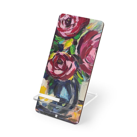 Support de téléphone minable avec roses roses