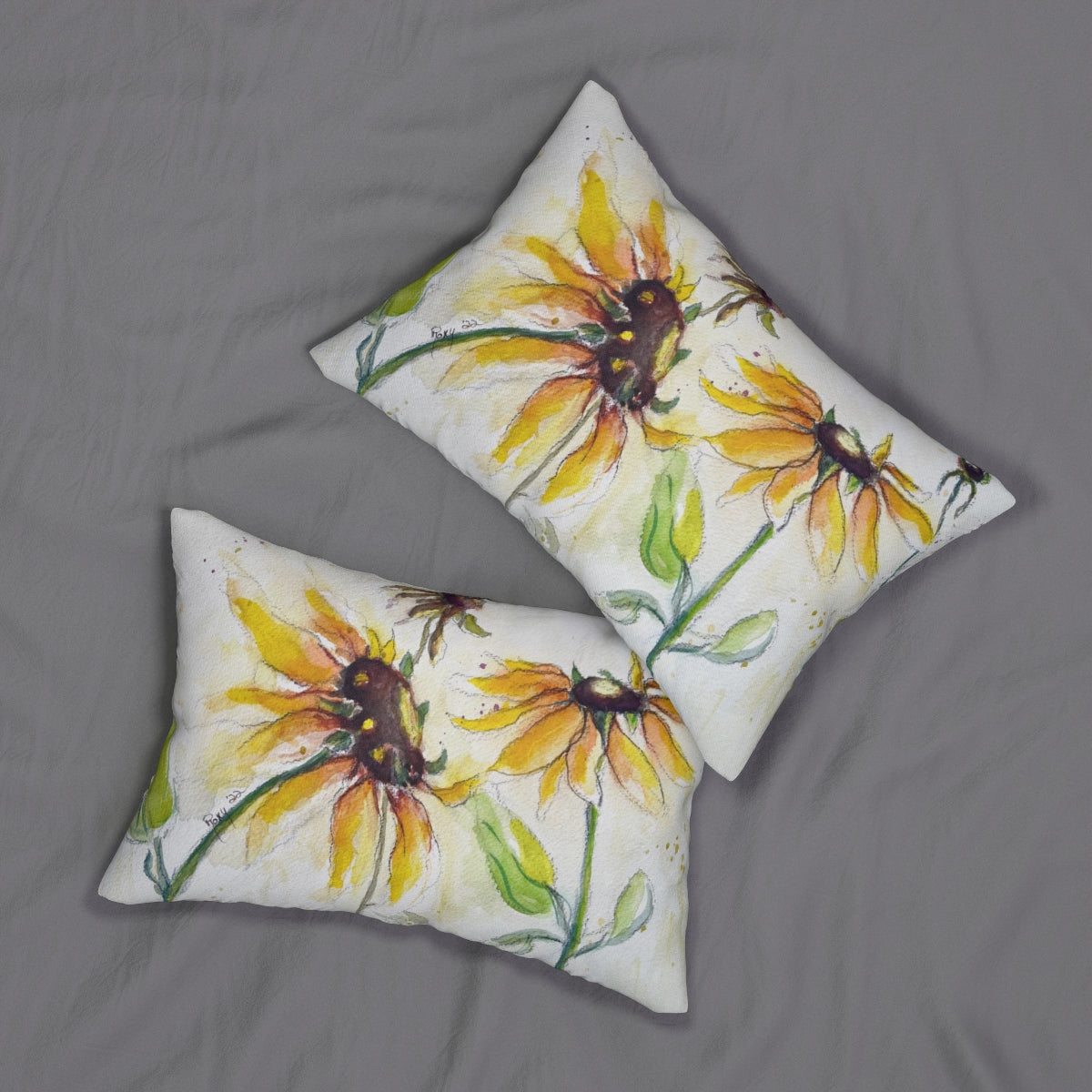 Autumn Sunflowers Lumbar Pillow