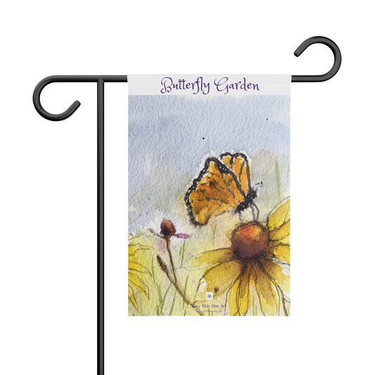 Bannière de jardin de papillons monarques
